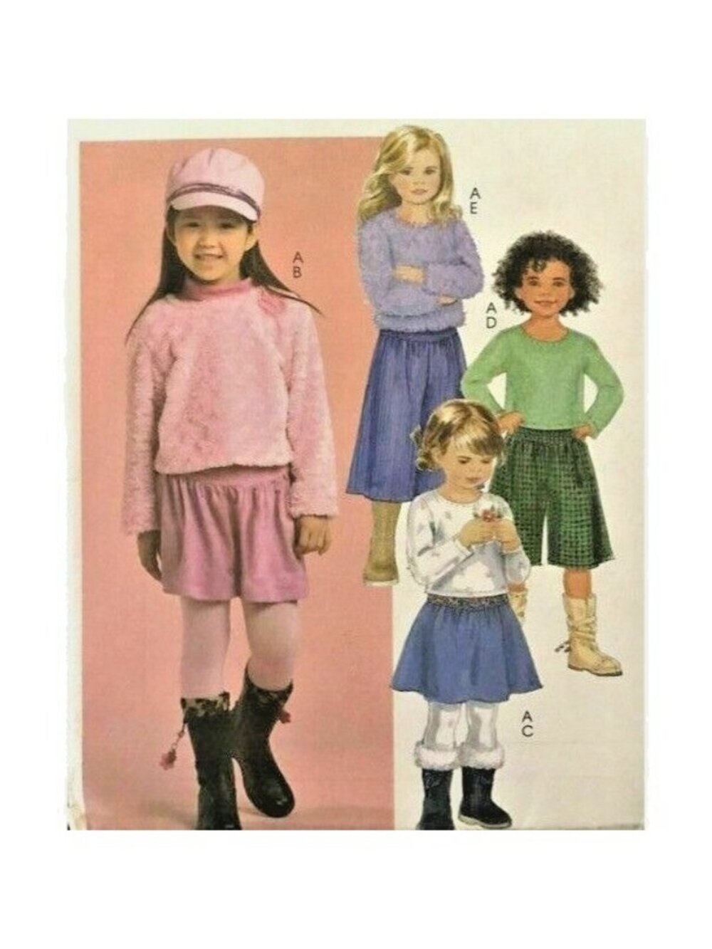 Vintage Sewing Pattern McCalls M5172 Girls Top Skirt Goucho Easy Sizes 6-7-8 UC